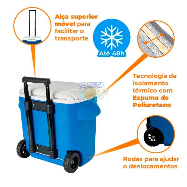 Caixa Térmicas Com Roda 16QT Coleman Azul