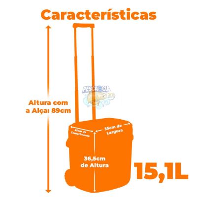 Caixa Térmica Coleman Com Rodas 16QT Vermelha