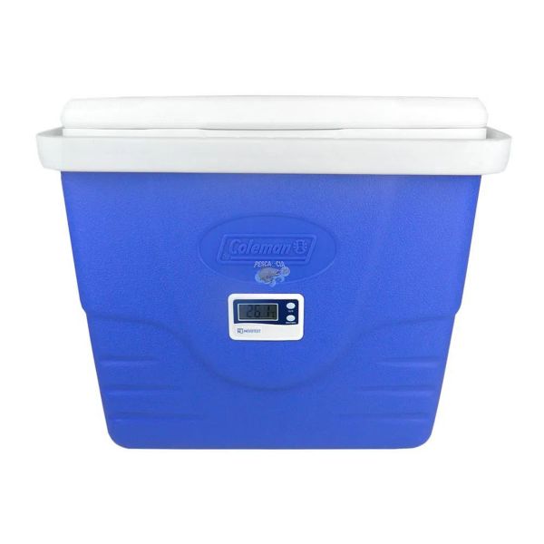 Caixa Térmica Coleman 16QT / 15,1L Com Termômetro - Azul