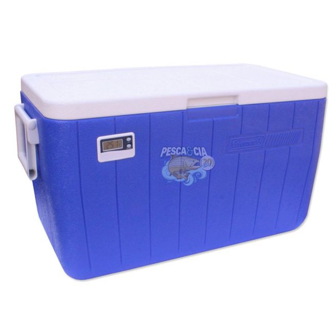 Caixa Térmica Coleman 48QT / 45,4L Com Termômetro - Azul  