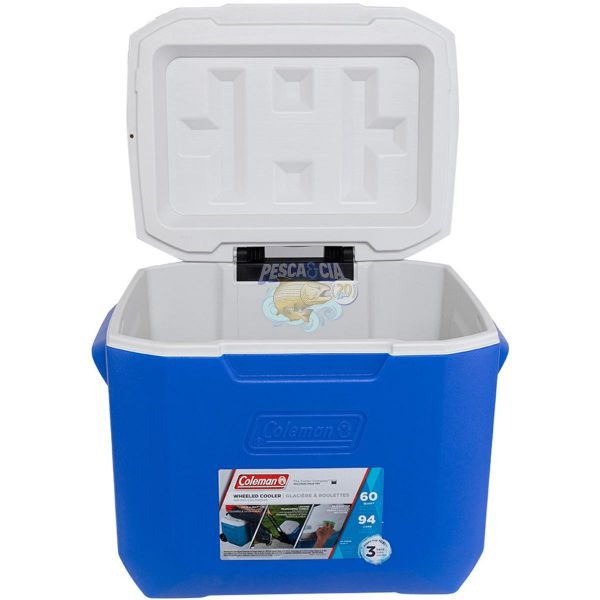 Caixa Térmica Com Rodas Coleman 60QT 56 Litros Azul