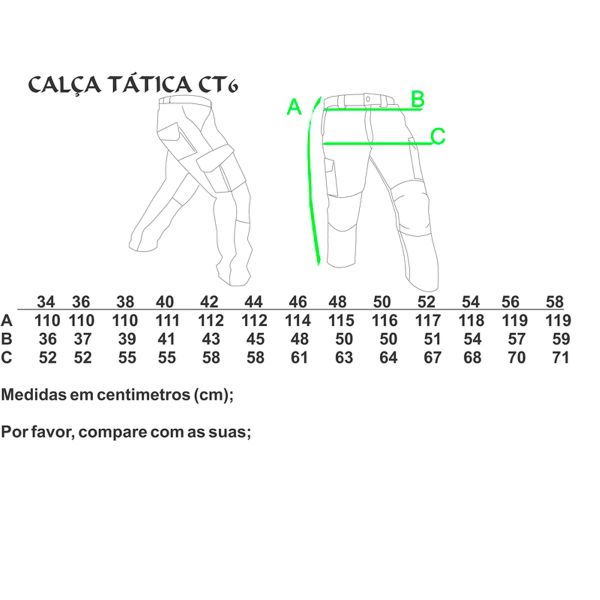 Calça Tática 6 Bolsos Safo Caqui Tam. 42