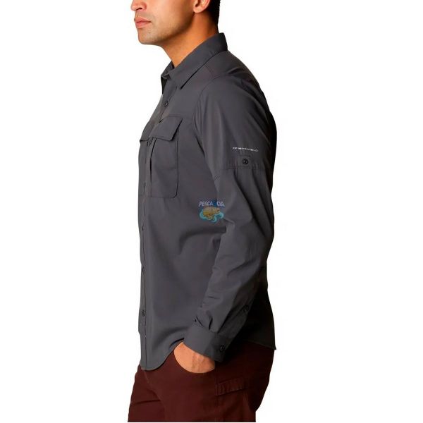 Camisa Columbia M/L Newton Ridge II Cinza Escuro GG