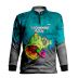 Camisa De Pesca Infantil BRK Tucunaré Azul Cinza UV50 Tam. PP