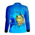 Camisa De Pesca Infantil BRK Tucunaré Azul UV50 Tam. GG