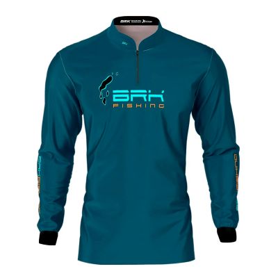 Camisa De Pesca Masculina BRK Azul Tucunaré Açu UV50 Tam. G2