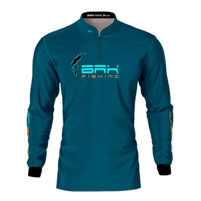 Camisa De Pesca Masculina BRK Azul Tucunaré Açu UV50 Tam. P 