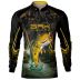 Camisa De Pesca Masculina BRK Preta Camo Tucunaré Amarelo UV50 Tam. M