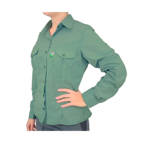 Camisa Feminina Mtk Wind Verde/Chumbo PP