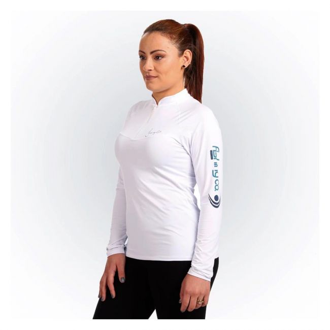 Camiseta Fishing Co.Ziper Branco Tam. M Feminina