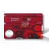 Canivete Victorinox  Swisscard Lite Vermelho Transparente