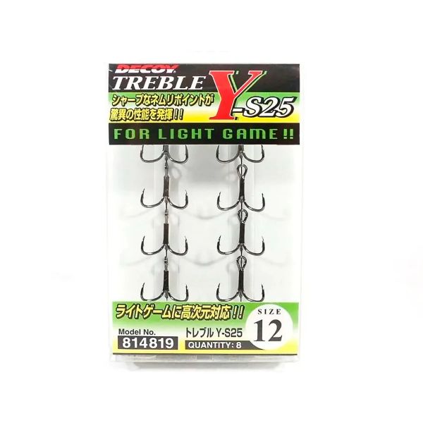 Garatéias Decoy Light Game Treble Y-S25  N°14 08 Unidade Ref. YS25-14