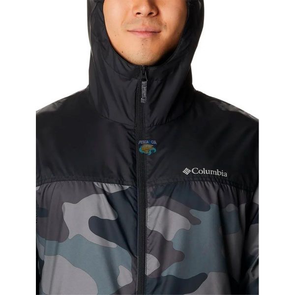 Jaqueta Columbia Masculina Flash G Preto/Camuflado