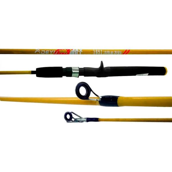 Kit Vara Max Bull Sfs1502m Amarela 8-17lb + Molinete Pesca Brasil Rubi 2000