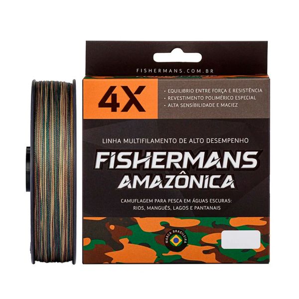 Linha Fishermans Multifilamento Amazônica 4X 150M 0.32MM Cor: Marrom 