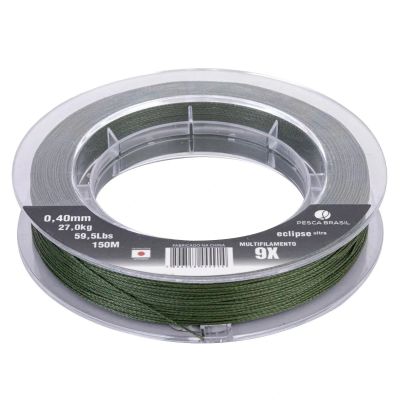 Linha Pesca Brasil Multi Eclipse Ultra 0,40MM  150m 59lbs Verde Musgo 