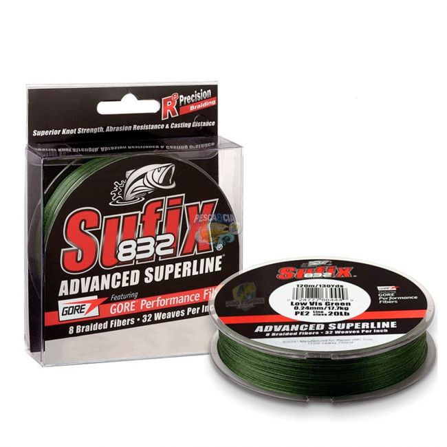 Linha Sufix 832 0,10mm 120 Metros - 13LB - Verde