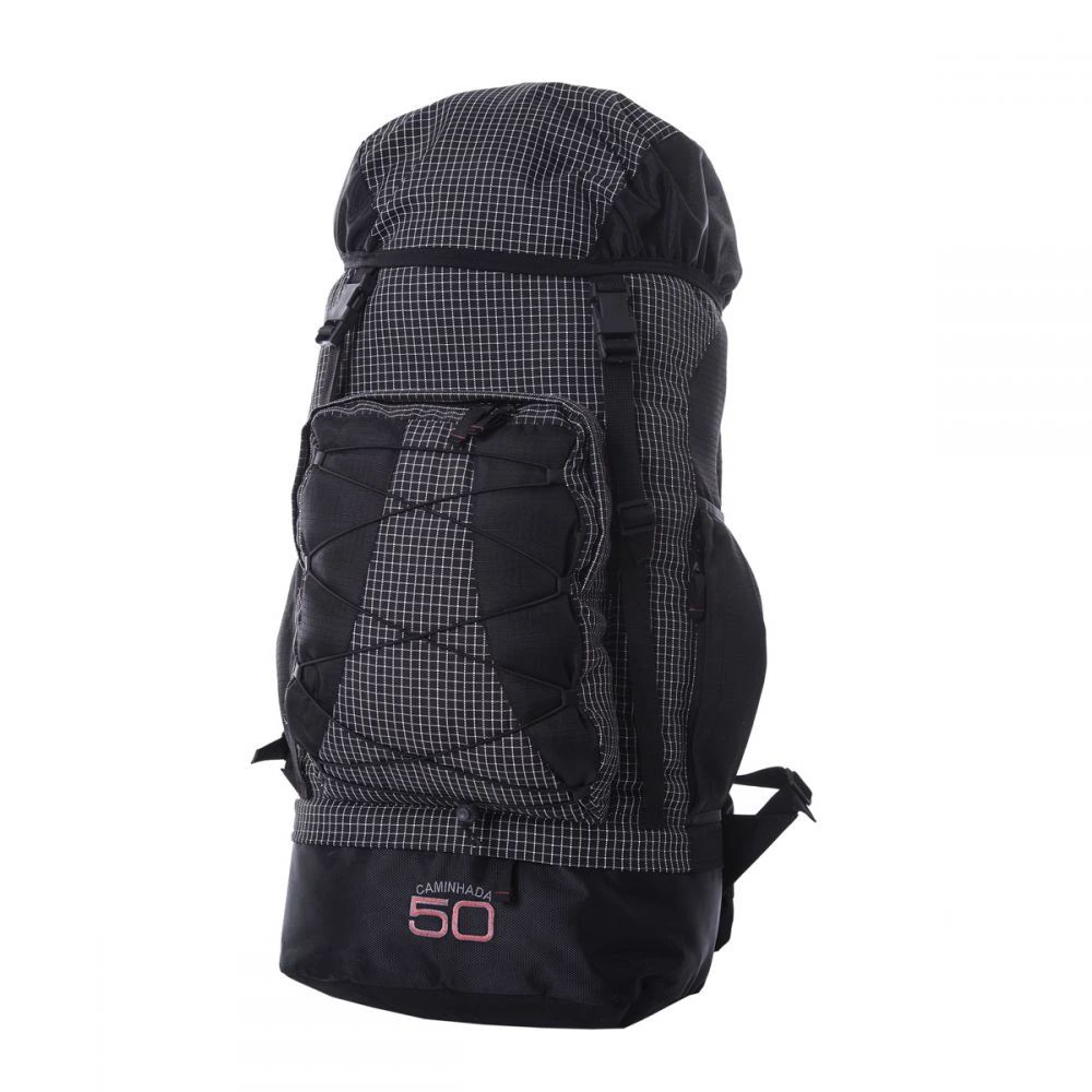 Mochila Caminhada 50Lts Quadriculado Preto