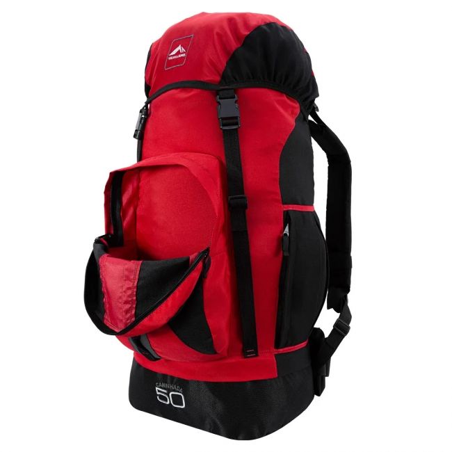 Mochila Caminhada 50Lts VERMELHO/PRETO