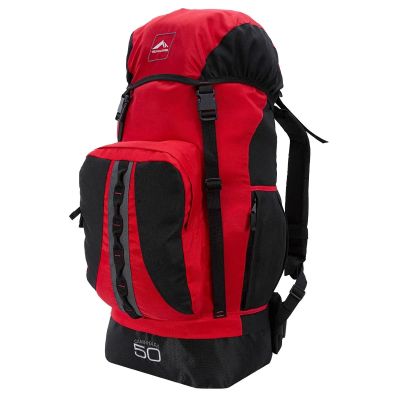 Mochila Caminhada 50Lts VERMELHO/PRETO