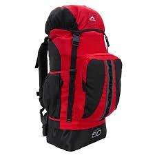 Mochila Caminhada 50Lts VERMELHO/PRETO