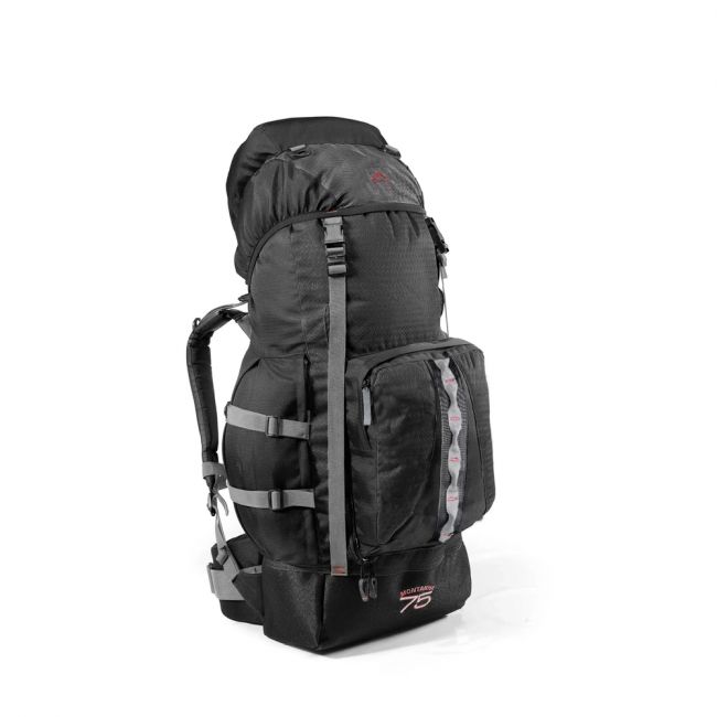 Mochila Montanha 75L PRETO COM FITA CINZA