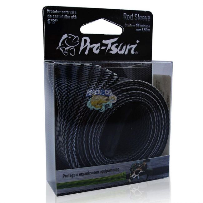 Protetor de Vara Rod Sleeve Pro-Tsuri 1,50m x 25mm Cinza e Preto