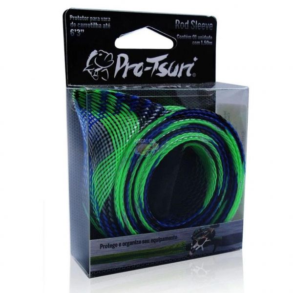 Protetor de Vara Rod Sleeve Pro-Tsuri 1,50m x 25mm Verde, Preto e Azul