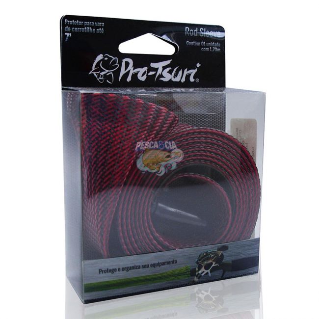 Protetor Vara Rod Sleeve Pro-Tsuri 1,50m x 25mm Vermelho e Preto