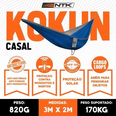 Rede de Descanso Kokun Casal Laranja/Cinza